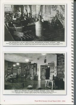 Historical images of workshop and library in Boomerang Street