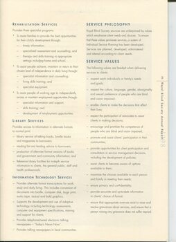 Services offered and service philosophy