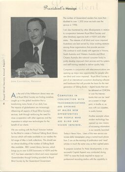 President's message and portrait of John Chatterton
