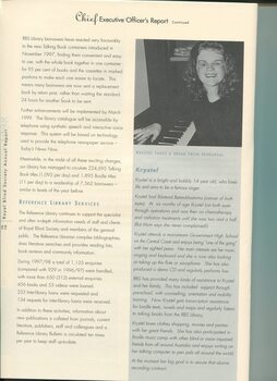 CEO's report with profile of client Krystel