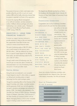 CEO's report and table showing cost of fundraising