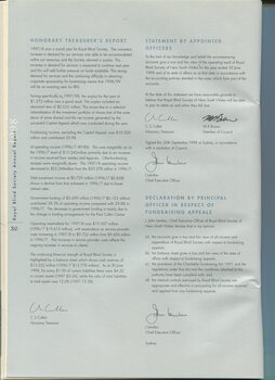 Honorary treasurer's report, Statement and Declaration of officers