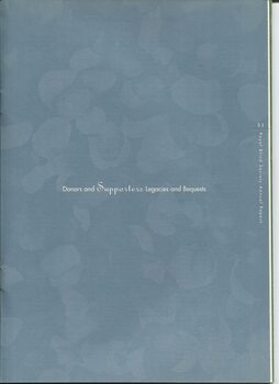 Cover page for listing of donors and bequests