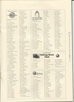 Listing of financial donors and supporters during the financial year