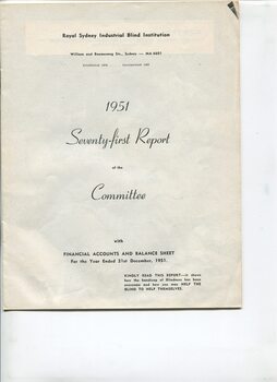 Title page with request to 'Kindly read this report'