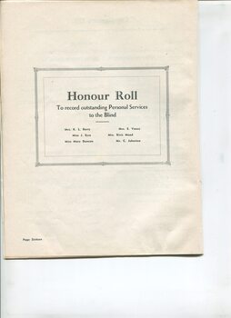 Honour Roll of people who have made great personal services