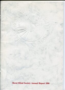 RBS logo embossed on cover on white background
