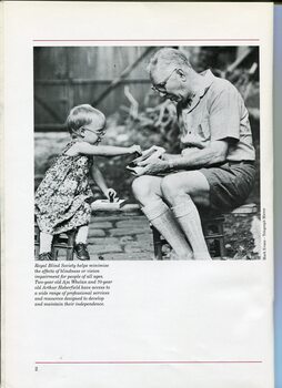 Two year old Aja Whelan and 70 year old Arthur Haberfield with stamps