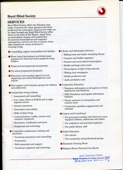 Services offered by the Royal Blind Society of NSW
