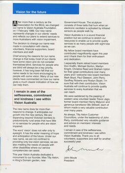 President's report on name change from AFB to VAF