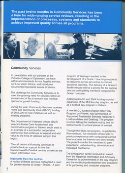 Community Services overview and highlights of the year