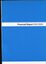 Financial report cover page blue background with white strip and black writing