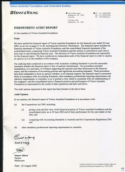 Independent audit report from Ernst & Young