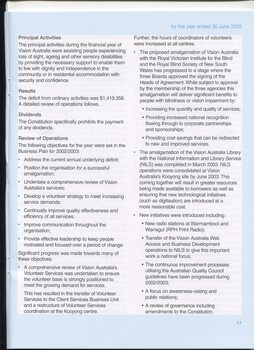 Directors report covering activities over the year