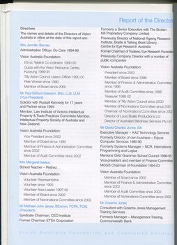 Directors report covering activities over the year