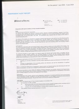 Independent audit report by Ernst & Young