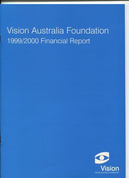 Blue front cover with white writing and VAF logo