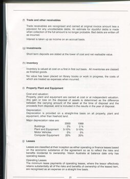 Notes to and forming part of the accounts
