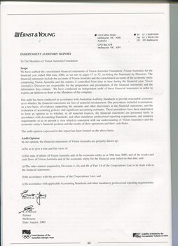 Independent audit report from Ernst & Young