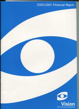 Blue front cover with oversized eye logo