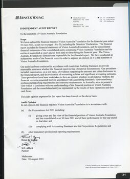 Independent audit report from Ernst & Young