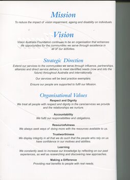 Mission, Vision, Strategic Direction and Organisational Values