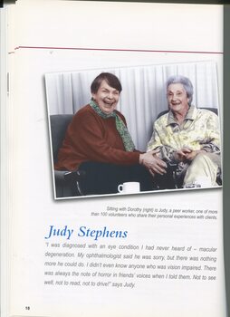Profile of peer worker Judy Stephens with Dorothy