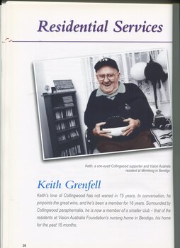 Profile of residential client Keith Grenfell amongst Pies memorabilia