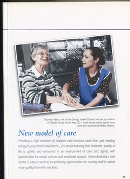 Trainee nurse Bronwyn West with client Betty Robins