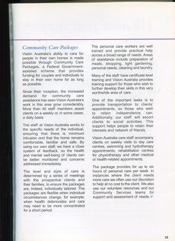Overview of Community Care packages provided by VAF