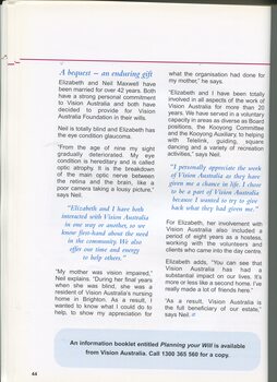 Profile of Elizabeth and Neil Maxwell, who provided 33 years of service