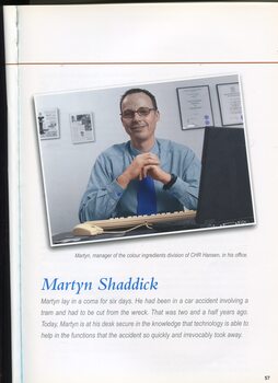 Profile of client Martyn Shaddick at his computer
