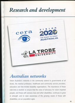 Research and development networks across Australia