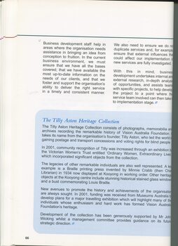 Update on Tilly Aston Heritage collection activities