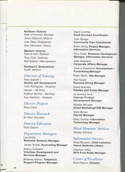 Senior management listing by divisional area