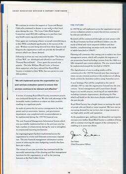 CEO's report on yearly activities and achievements