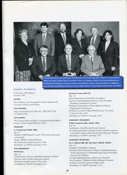 Royal Blind Society of NSW Council members and backgrounds
