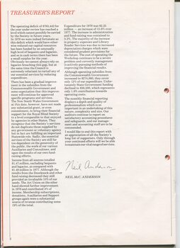 Treasurer's report signed by Neil Anderson