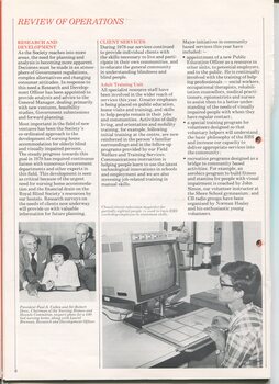 Review of operations for research and development and client services