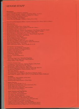 Listing of senior staff across various departments