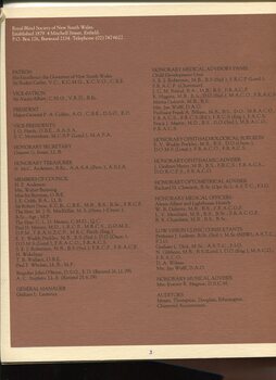 Patron, President, Council Members and Honorary positions