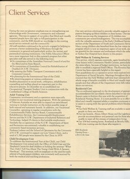 Report on Client Services and photo of Redlands Nursing Home