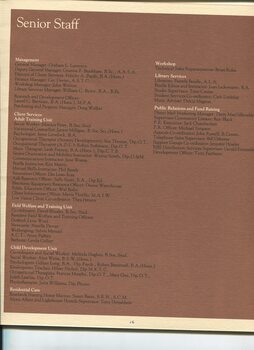 Senior Management and staff listing by department
