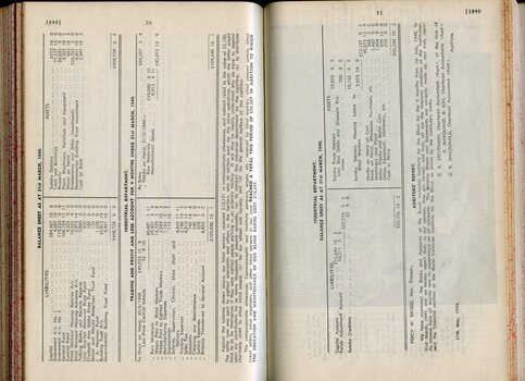Balance sheet for General and Industrial accounts