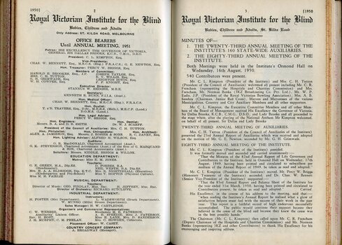 List of Office Bearers and Minutes from the Annual General Meeting