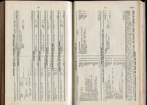 Balance sheet and those for various accounts