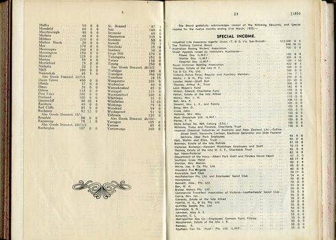 Amounts raised by Auxiliaries and Special Income
