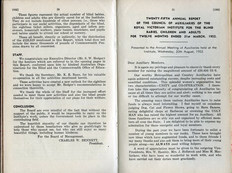 Report to Life Governors and Subscribers and Council of Auxiliaries report