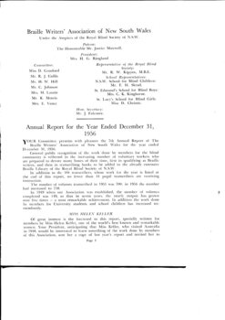 Office bearers and report of the committee