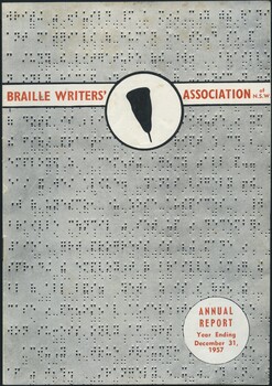 Front cover image of Braille with stylus in silhouette